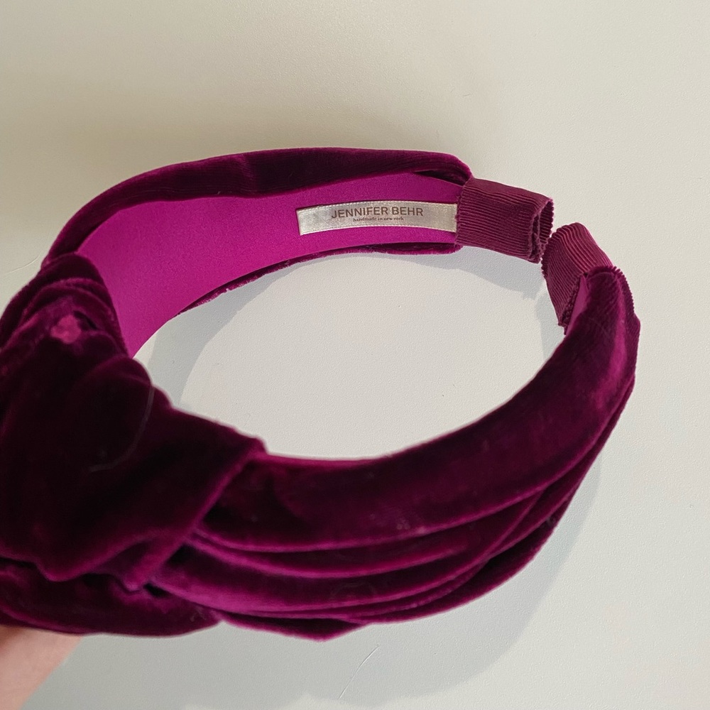 Jennifer Behr Velvet Headband in Rich Purple - Picture 5 of 5